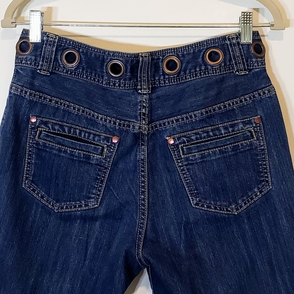 Christopher & Banks Capri Cropped Denim Blue Jeans Hi Rise Darkwash Size 4 - Picture 9 of 13